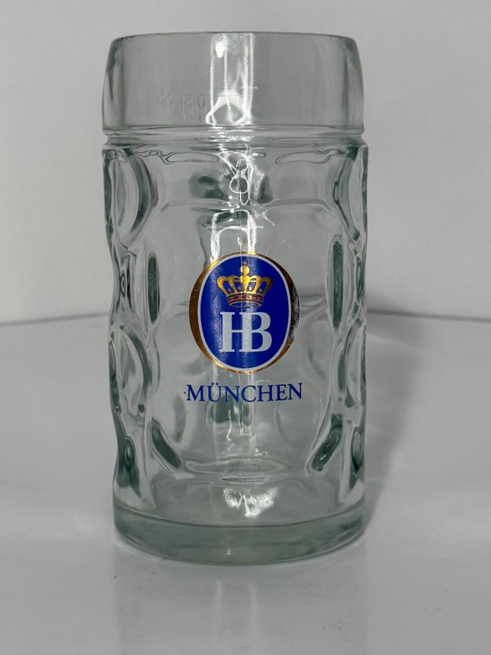 Hofbrau Munchen HB 0.5L Glass Beer Stein Mug Germany Oktoberfest